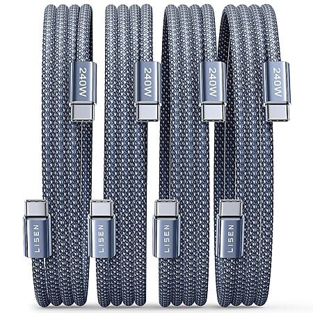 Prime: 4-Pack LISEN 6.6' 240W USB-C to USB-C Cable $11.99 + Free Shipping