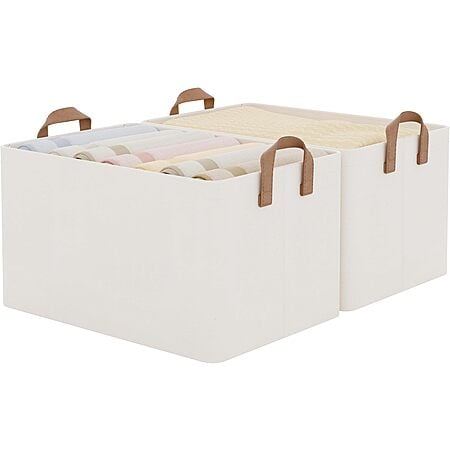 2-Pack 33L StorageWorks Metal Frame Fabric Storage Bins w/ Handles (Natural Color) $13.67, 2-Pack 20L (Beige) $12.53 & More + Free Shipping w/ Prime or on $35+