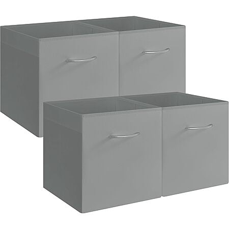 4-Pack StorageWorks Foldable Storage Cubes w/ Handle (Gray) $12.49 & More + Free Shipping w/ Prime or on $35+