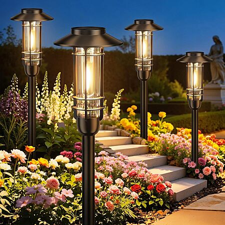 6-Pack Ahaorigin Outdoor Solar Pathway Lights (Warm White) $23.91 + Free Shipping