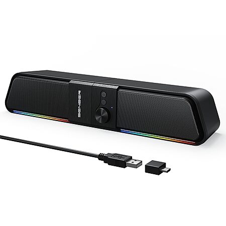 SENZER CS20 2-in-1 Bluetooth Speakers for Desktop w/ RGB Light $7.99 + Free Shipping w/ Prime or on $35+