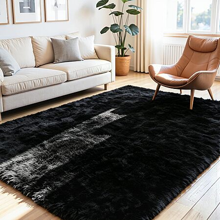 5'x7' Oriannal Ultra-Soft Fluffy Non-Slip Area Rug (Black) $14.99 + Free Shipping w/ Prime or on $35+