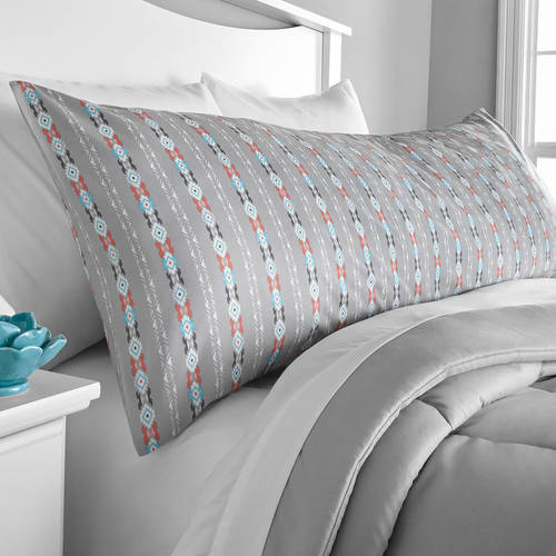 Mainstays Microfiber 20 X 54 Grey Body Pillow Cover 1 Each