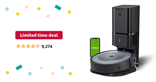 Limited-time deal: iRobot Roomba i4+ (4552) Robot Vacuum with Automatic Dirt Disposal - Empties Itself for up to 60 Days, Wi-Fi Connected Mapping, Compatible with Alexa,  - $399