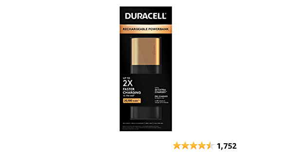 Duracell Rechargeable Powerbank 20100 mAh | 7 Day Portable Charger | Compatible with iPhone, iPad, Samsung, Android, Nintendo Switch & More | TSA Carry-On Compliant - $24.21