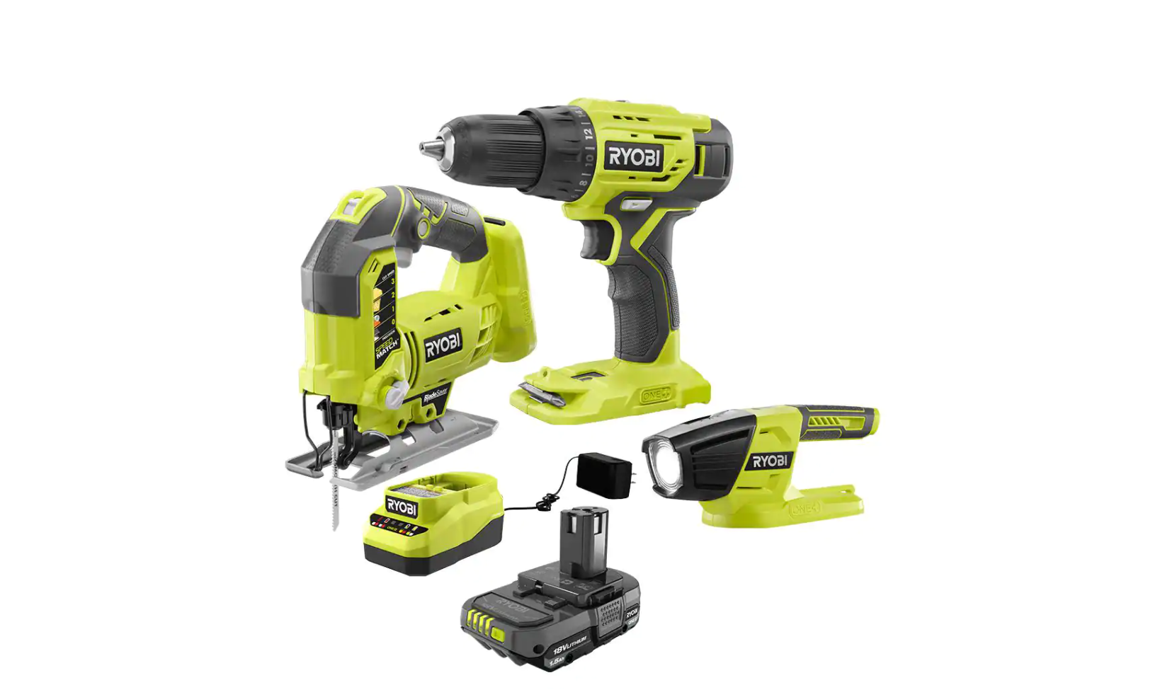 RYOBI ONE+ 18V Cordless 3-Tool Combo Kit with 1.5 Ah Battery and Charger $89