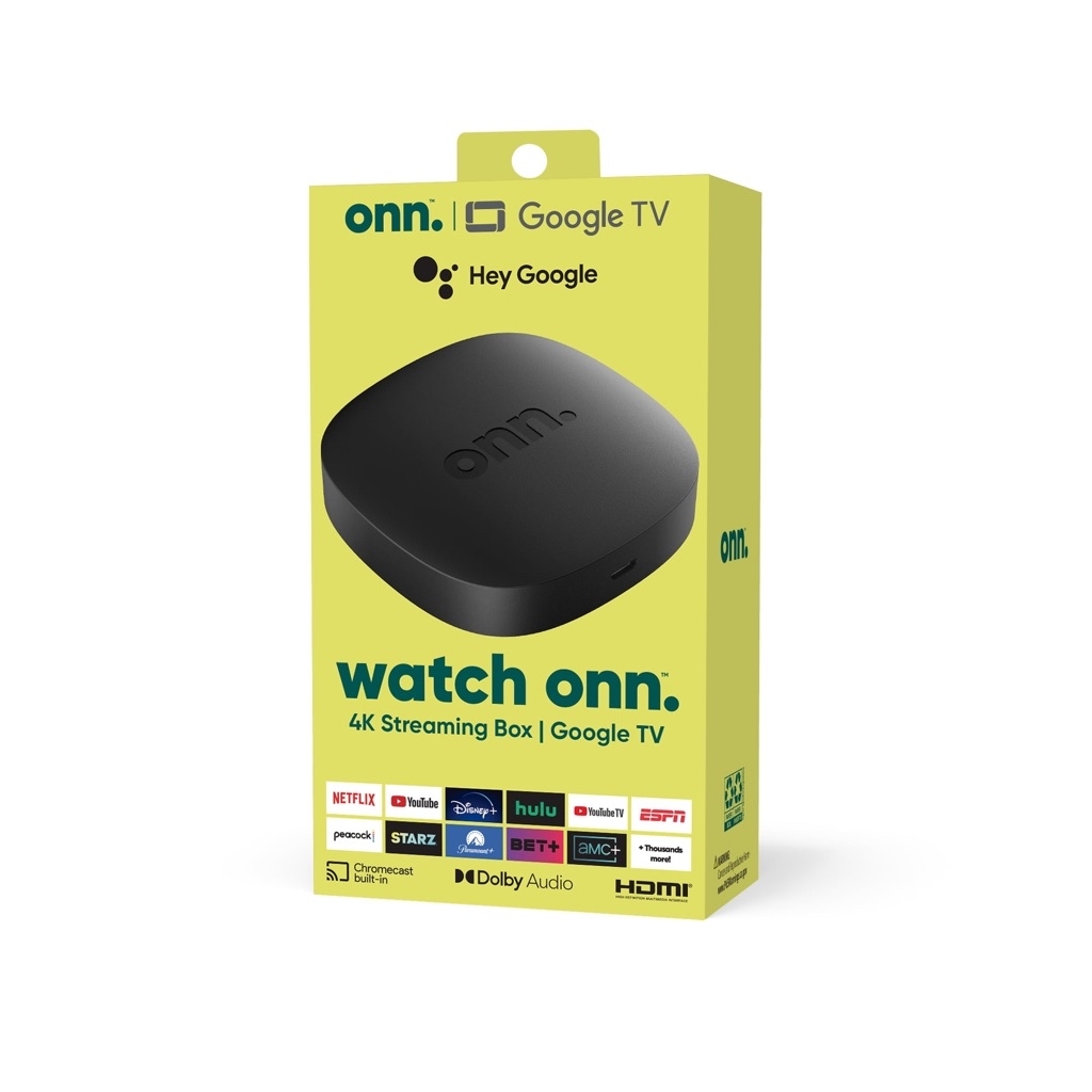 onn. Google TV 4K Streaming Box (New, 2023), 4K UHD resolution - $20