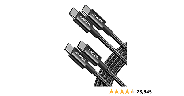 USB C Cable, Anker New Nylon USB C to USB C Cable (6ft 60W, 2-Pack, USB 2.0), USB C Cable for iPad Mini 6, iPad Pro 2020, iPad Air 4, MacBook Pro 2020, Samsung Galaxy S22 - $11.99