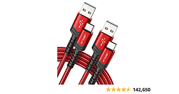 USB-C to USB A Cable 3.1A Fast Charging [2-Pack 6.6ft], JSAUX USB Type C Charger Cord Compatible with Samsung Galaxy S10 S9 S8 S20 Plus A51 A12 A11, Note 10 9 8, PS5 Cont - $6.99