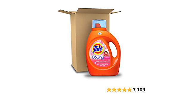 Tide with Downy Laundry Detergent Liquid Soap, High Efficiency (HE), April Fresh Scent, 59 Loads (92 Fl Oz) - $9.01