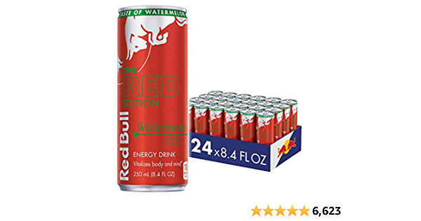 select Amazon accounts Red Bull Energy Drink, Watermelon, Red Edition, 8.4 fl oz (24 Pack) - $19.92