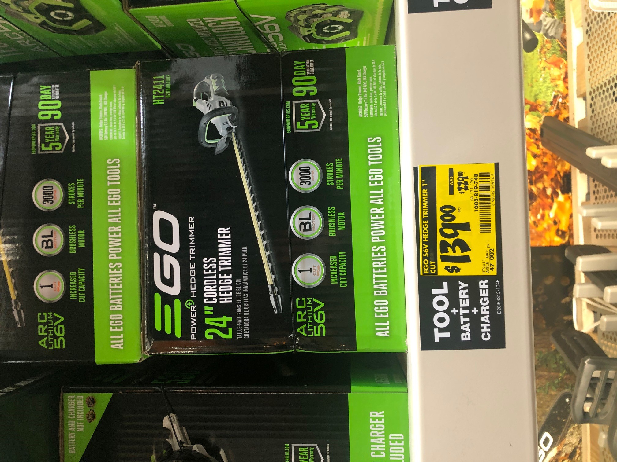 EGO 24" Hedge trimmer with 2.5Ah battery and charger (HT2411) for $139 YMMV