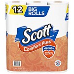 12-Pack Scott ComfortPlus Big Rolls Toilet Paper $2.75 + Free Store Pickup on $10+ Orders