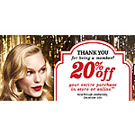 Heads Up - Ulta 20% Off Entire Purchase Online or In Store - ULTAmate Rewards Members Check Your Mail and E-mail - Valid on many &quot;Prestige&quot; brands - YMMV