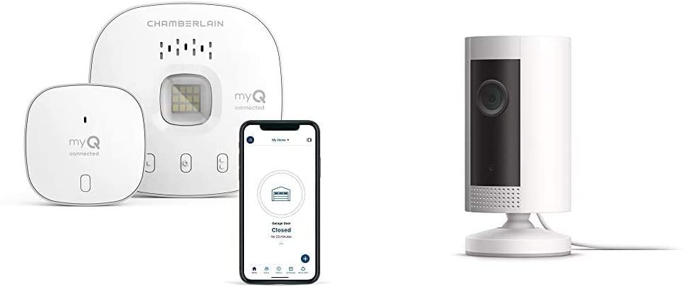 Chamberlain myQ-G0401 - Wireless Smart Garage Hub and Controller + Ring Stick Up Cam Battery $44.97