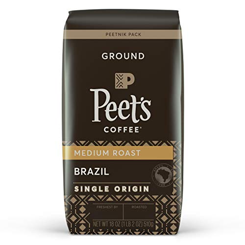 Peet's Coffee Single Origin Brazil Ground, 18 Oz Bag at Amazon $8.07
