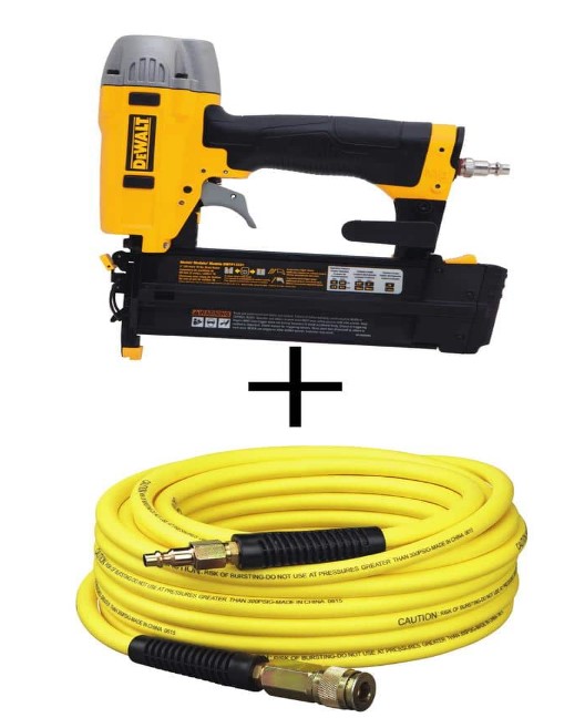 DeWALT Pneumatic 18Gauge 2" Brad Nailer Kit + 50' x 1/4" Air Hose