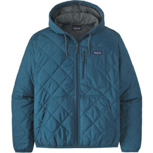 Patagonia Men s Diamond Quilted Insulated Bomber Hoodie Wavy Blue
