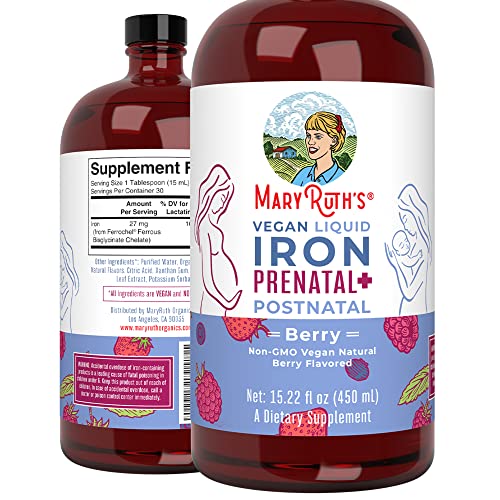 MaryRuth Organics Iron Supplement Prenatal & Postnatal | Liquid Iron Supplement for Pregnant & Lactating  15.22 Fl Oz $25.17