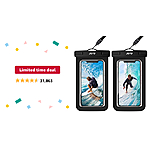 Limited-time deal: JOTO Waterproof Phone Pouch IPX8 Universal Waterproof Case Dry Bag Phone Protector for iPhone 14 13 12 11 Pro Max Plus XS XR X 8 Galaxy S23 S22 S21 S20 - $6.39