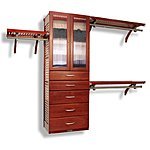 John Louis 120&quot; W Premium Wood Closet System w/ Five Drawers and Fluted glass doors - $514 + FS @ Wayfair