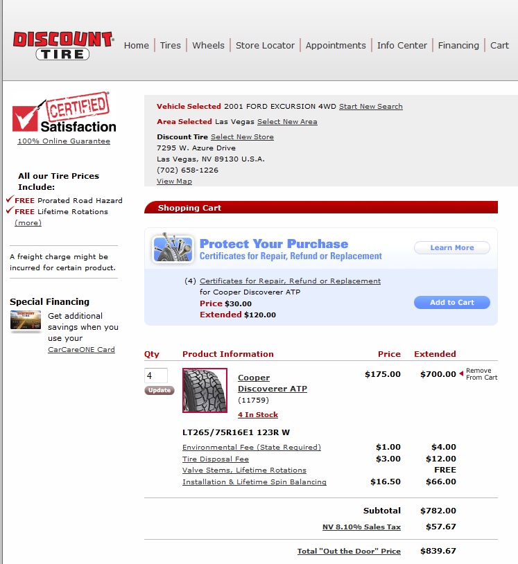 Discount Tire Direct Price Match Saved 200 On New Tires Ymmv