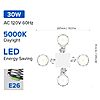 30W SANSI LED Garage Light w/ 3000LM &amp;amp; 4 Adjustable Panels (White) $10.99 + Free Shipping w/ Prime or on $35+