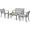 4-Piece Shintenchi Patio Furniture Set All Weather Textile Fabric Outdoor Conversation Set (Silver) $84.23 + Free Shipping
