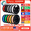 KINGROON 22LBS PETG or PLA filament 3D Printer Filament 10 Rolls 1KG 1.75MM (Black) $56.XX + Free S/H