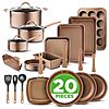 20-Piece NutriChef Professional Home Kitchen Cookware  Bakeware Set (Matte Gold) $110.68 + Free Shipping