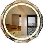 24&quot; Round LED Bathroom Mirror, Beveled Edge Frameless Wall Mount Bathroom Vanity Mirror w/ 3-Colors &amp;  Anti-Fog (Silver)  $78.75 + Free Shipping