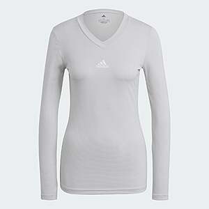 adidas Women's Team Base Long Sleeve Tee (Team Light Grey) $8 + Free Shipping