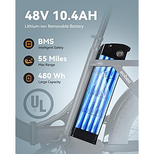 [Prime] Actbest Mars 20'' Fat Tire Folding Ebike w/ Peak 1200W Motor, 7 Speed 28MPH, 48V 499Wh Removable Battery $549.99 + Free Shipping