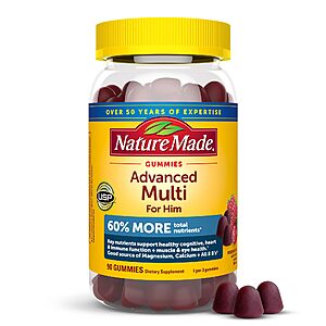 90-Count Nature Made Advanced Multivitamin Gummies for Him .35 w/ Subscribe & Save
