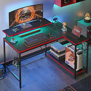 42" Pinmoco Reversible L-Shaped Gaming Desk (Various) $69.69 + Free Shipping