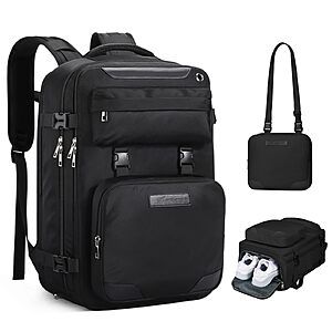 35L Maelstrom Large Carry On Travel Backpack w/ Shoe Compartment (Black) $23