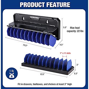 13.5" WORKPRO Foldable Plier Tool Organizer Rack (Tools Not Included) $8.49 + Free Shipping w/ Prime or on $35+