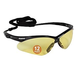 12-Pack KleenGuard V30 Nemesis Safety Glasses (Amber  Lenses, Black Frame) $19.17 ($1.60/ea) + Free Shipping w/ Prime or on $35+