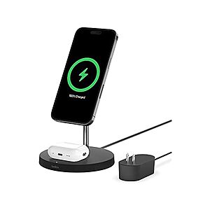 Belkin MagSafe 2-in-1 Wireless Charging Stand for Apple iPhone (Black or White) $44.99 + Free Shipping w/ Prime