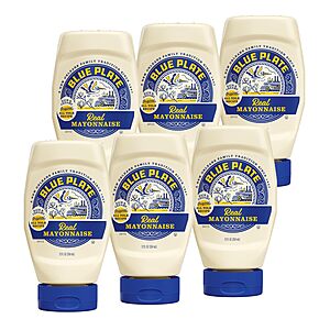 6-Pack 12-Oz Blue Plate Real Mayonnaise Squeeze Bottle .60 w/ Subscribe & Save
