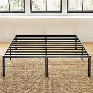 Best Price Mattress 14" Metal Platform Beds w/ Heavy Duty Steel Slat Mattress Foundation, No Box Spring Needed (Queen, Black) $49 + Free S/H