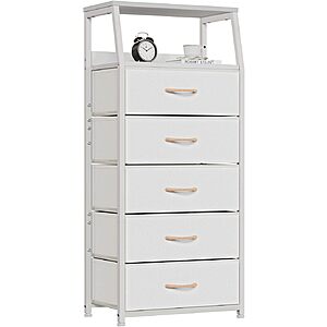 Furnulem Retro 5 Drawers Fabric Dresser (4 colors) $49.99 + Free Shipping w/ Prime or on $35+