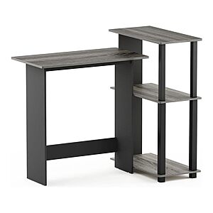 Furinno Abbott Corner Computer Desk with Bookshelf (French Oak Grey/Black) $23.86 + Free Shipping w/ Prime or on $35+