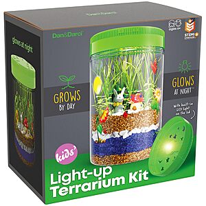 Dan&Darci Light-Up Terrarium Kit for Kids STEM Science Kit (Ages 6+) $12.34 + Free Shipping w/ Prime or on $35+