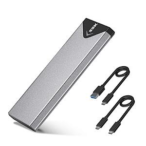 SSK M.2 NVME SATA SSD Enclosure Adapter, USB 3.2 Gen 2 (10 Gbps) to NVME PCI-E SATA M-Key/(B+M) Key Solid State Drive External Enclosure Aluminum Support $16.74 + Free S/H w/ Prime