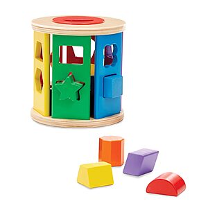 Melissa & Doug Match and Roll Shape Sorter Classic Wooden Toy $11.51 + Free Shipping w/ Prime or on $35+