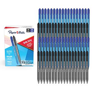 72-Count Paper Mate InkJoy 100RT Ballpoint Pens (1.0mm,Black & Blue) $11.50 w/ Subscribe & Save