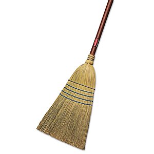 Rubbermaid Commercial Products Heavy-Duty Corn Broom,1/8" Wood Handle (Red) $15 + Free Shipping w/ Prime or on $35