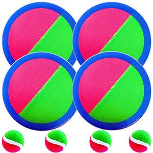 AppleRound Toss and Catch Velcro Ball Set (Pack of 4 Paddles and 4 Balls) $13.45 + Free Shipping w/ Prime or on $35+