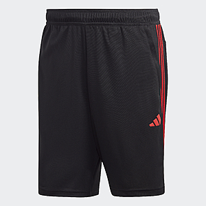 adidas Men's Train Essentials Piqu&eacute; 3-Stripes Training Shorts (Black/Better Scarlet) $8 + Free Shipping